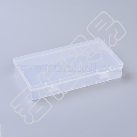 オリクラフトのプラスチック空箱  ビーズ保存容器  ビーズ用  ジュエリー  ツール  クラフト  用品  フロス  長方形  透明  20.4x11.4x3.6cm  4個/セット CON-OC0001-01-1