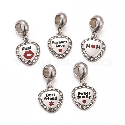 304 Stainless Steel European Dangle Charms STAS-F278-02P-1