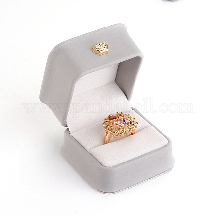Cajas de regalo de anillo de cuero de pu X-LBOX-L005-A02-1