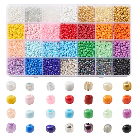 420G 28 Style 6/0 Glass Seed Round Beads SEED-FS0001-06-1
