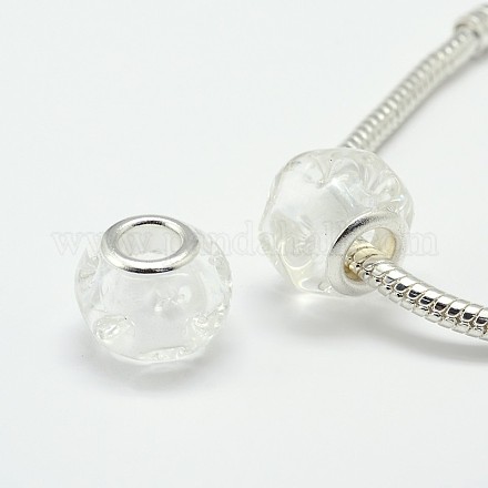Perles européennes rondes de Murano avec gros trou manuelles LPDL-L003-39-1
