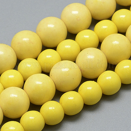 Synthetic Ocean White Jade Beads Strands G-S254-6mm-B05-1