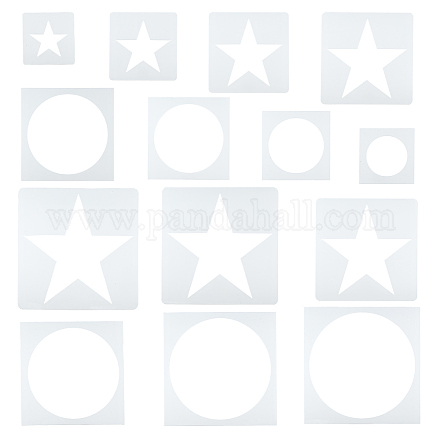 14Pcs Square PET Hollow Out Drawing Painting Stencils DIY-WH0308-410C-1