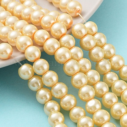 Chapelets de perles rondes en verre peint X-HY-Q330-8mm-61-1