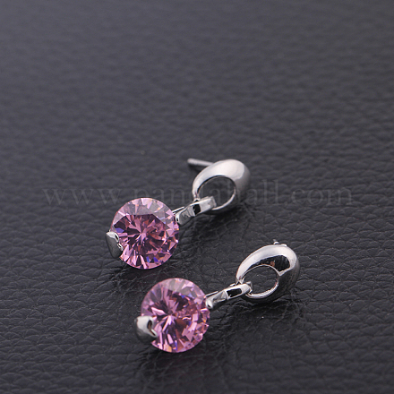 Eco-Friendly Brass Micro Pave AAA Cubic Zirconia Dangle Stud Earring EJEW-EE0004-03P-02-1