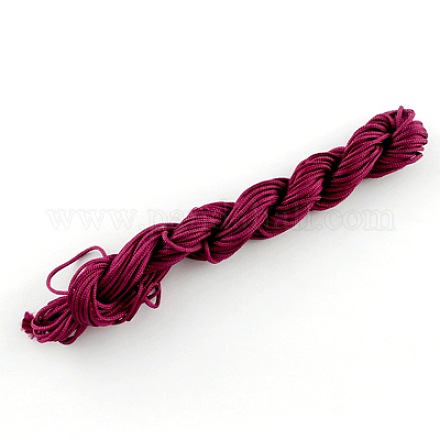 ナイロン糸  作るカスタム織りブレスレットのためのナイロン製のアクセサリーコード  サクランボ色  1mm  約26.24ヤード（24m）/バンドル  10のバンドル/袋  約262.46ヤード（240m）/バッグ NWIR-R002-1mm-8-1