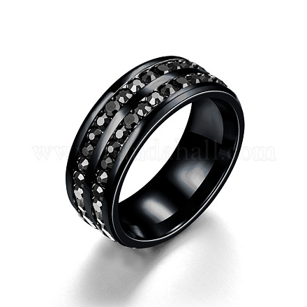 201 Edelstahl-Strass-Fingerring&nbsp;FS-WGE7DD5-07-1