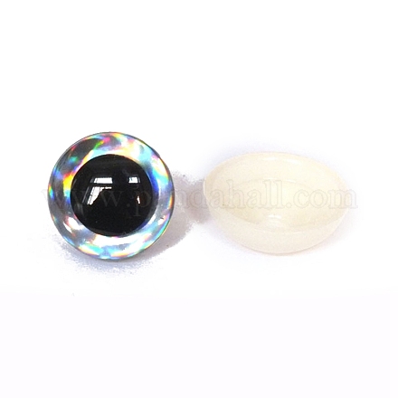 半円形の腹筋プラスチック人形クラフトの目  安全の目  スペーサー付き  銀  12mm PW-WG10432-06-1
