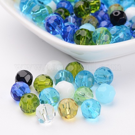 Faceted Glass Round Beads X-GF8MM-1