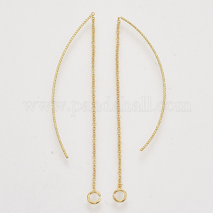 Brass Chain Stud Earring Findings X-KK-T054-01G-NF-1