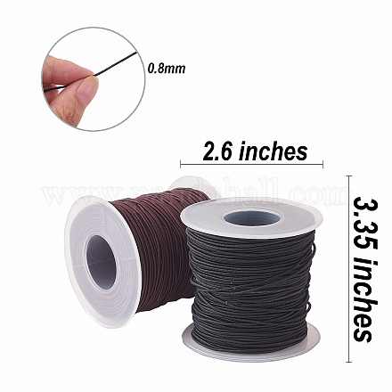 2 rollo de cordón elástico redondo de 2 colores envuelto con hilo de nailon EC-SZ0001-06-1