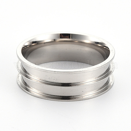 201 nucleo ad anello in acciaio inossidabile per la creazione di gioielli intarsiati RJEW-ZX002-05-11-1