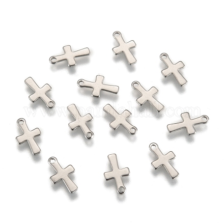 Breloques croix minuscules en acier inoxydable STAS-Q168-07-1