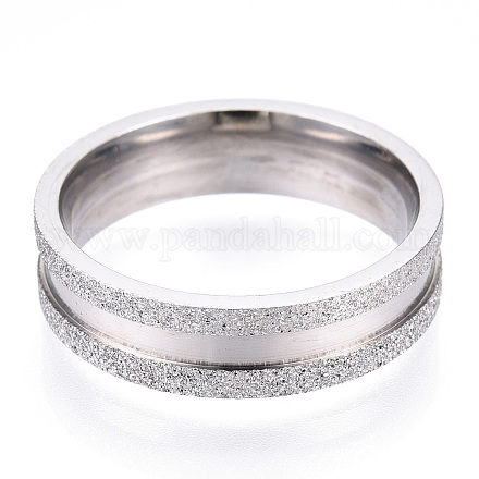 201 Stainless Steel Grooved Finger Ring for Men Women STAS-WH0039-05D-P-1