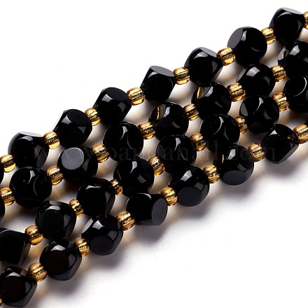 Perles en obsidienne naturelle G-M367-07A-1