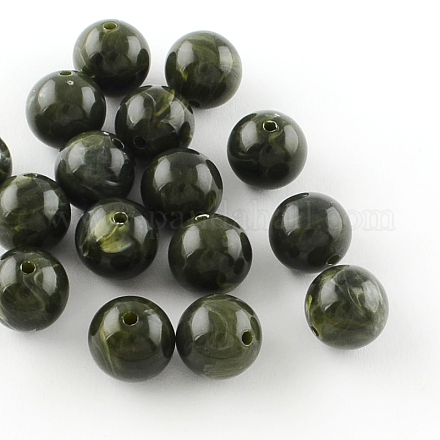 Piedras preciosas abalorios de imitación de acrílico redonda X-OACR-R029-12mm-20-1