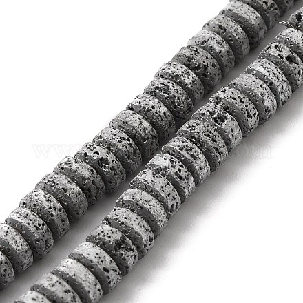 Electroplated Natural Lava Rock Beads Strands G-Q1009-F01-01C-1