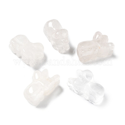 Figurines de guérison de chien en cristal de quartz naturel DJEW-Z005-05B-1