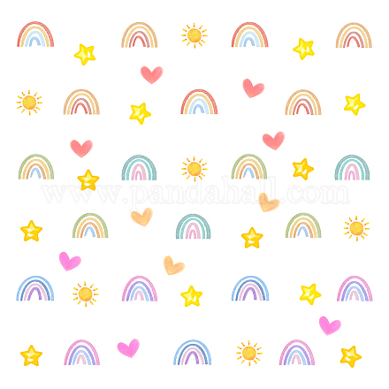 塩ビウォールステッカー  壁飾り  虹の模様  790x320mm DIY-WH0228-538-1
