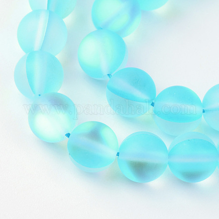 Chapelets de perles en pierre de lune synthétique G-R375-6mm-A04-1