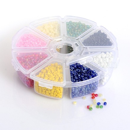 Mixed 12/0 Round Glass Seed Beads SEED-X0045-2mm-06-B-1