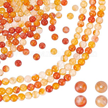 PandaHall 5 Strands Natural Carnelian Bead Strands 6mm Round Loose Beads for Jewellery Making DIY Bracelet Necklace Crafts Hole: 1mm About 14.5 inchs Long G-PH0001-58-1