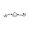 Brass Micro Pave Clear Cubic Zirconia Box Clasps, with Resin, Round, Platinum, 57x12.5x7.5mm