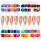 4 Sets 4 Styles 12 Grids Plastic Nail Art Glitter, Letter Manicure Sequins, DIY Sparkly Paillette Tips Nail, Mixed Color, 4~6x1~5x0.1mm, 1 set/style