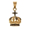 PVD Vacuum Plating 304 Stainless Steel Enamel Pendants, Crown with Cross Charm, Real 18K Gold Plated, 26x17.5mm, Hole: 9x5mm