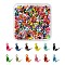 333Pcs Spray Painted Iron Bead Tips, Calotte Ends, Clamshell Knot Cover, Mixed Color, 4x8x1.5mm, Hole: 1.2mm