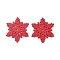 Poplar Wood Pendants, Dyed, Snowflake, Red, 70x61x3mm, Hole: 2.5mm