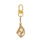 304 Stainless Steel Macrame Chain Pouch Empty Stone Holder Pendant Decoration, with Alloy Swivel Clasps, Golden, 89mm