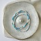 3Pcs Glass Seed Beads Stretch Bracelet Set for Women, Cylinder & Round, Sky Blue, 6.50 inch(16.5cm)