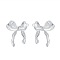 Alloy Stud Earrings, Bowknot, Platinum, 23x21mm