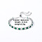 Brass Micro Pave Cubic Zirconia Slider Bracelets for Woman, Square, Green, Inner Diameter: 6-3/4 inch(17cm)