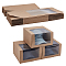 Paper Cap Hat Packing Boxes with Visible Window, Rectangle, BurlyWood, 19.5x12x19.5cm