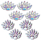 Glass Clothing Patches, Peacock Tail, Colorful, 39x59x6mm
