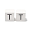 Wood European Beads, Large Hole Beads, Cube with Letter, Letter T, 30.5x30.5x29.5~30.5mm, Hole: 5mm