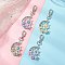 Synthetic Moonstone & Alloy Moon Sun Pendant Decorations, with Swivel Lobster Claw Clasps, Mixed Color, 75mm