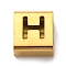 Ion Plating(IP) 304 Stainless Steel Square Slide Charms, Golden, Letter H, 9x8x4mm, Hole: 3.5x8.5mm