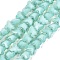 Opaque Glass Beads Strands, Butterfly, Faceted, Turquoise, 7.5~8x9.5~10x5~5.5mm, Hole: 0.9~1mm, about 100~101pcs/strand, 27.56~27.95 inch(70~71cm)
