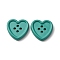 Resin Buttons, 4-Hole, Heart, Turquoise, 21x21.5x4mm, Hole: 2.5mm
