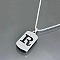 Rectangle with Laser Cut Letter 201 Stainless Steel Initial Pendant Necklaces, Stainless Steel Color, Letter R, 23.62 inch(60cm)