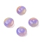 Opaque Resin Beads, Rondelle, with Glitter Powder, Lilac, 6x10mm, Hole: 1.6mm