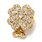 Brass Micro Pave Clear Cubic Zirconia Box Clasps, Real 18K Gold Plated, Flower, Clear, 20x15x10.5mm, Hole: 1.4mm