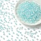 70G Transparent Spray Painted Glass Beads, Cone, AB Color Plated, Faceted,, Cyan, 4~4.5x3.5mm, Hole: 1.4~1.6mm