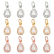 12Pcs 3 Colors Brass Cubic Zirconia Charms, Teardrop, Clear, Mixed Color, 11~11.5x6.5x4mm, Hole: 3mm, 4pcs/color