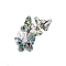 Butterfly Retro Creative Abalone Shell Brooch, Anti-slip Scarf Buckle Pin Fashion Accessories, Silver, 42x40mm