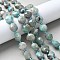 Natural Amazonite Beads Strand, Flat Round, Faceted Hexagonal Cut, 10x10~10.5x6~6.5mm, Hole: 1.2mm, about 32pcs/strand, 15.55''(39.5cm)