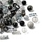 Transparent Glass Beads, Mixed Shapes, Black, 5.5~16x6~11.5x6.5~10.5mm, Hole: 1.2~1.6mm, about 1470pcs/1000g